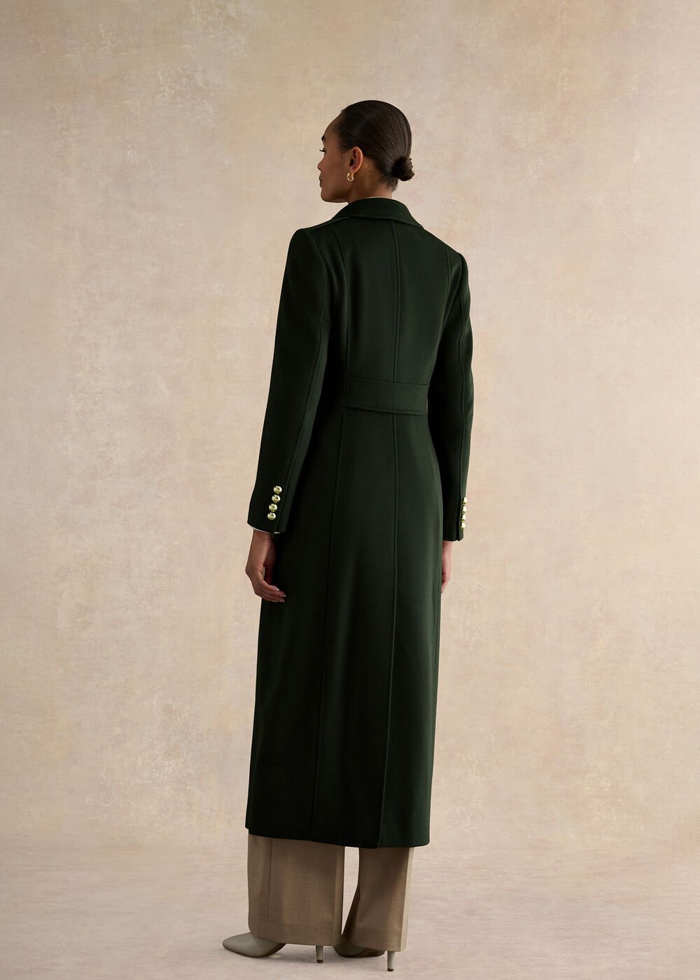 Richmond Wool Maxi Coat, Yew Green, hi-res