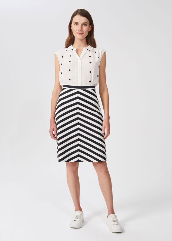 Talisa Cotton Stripe A Line Skirt