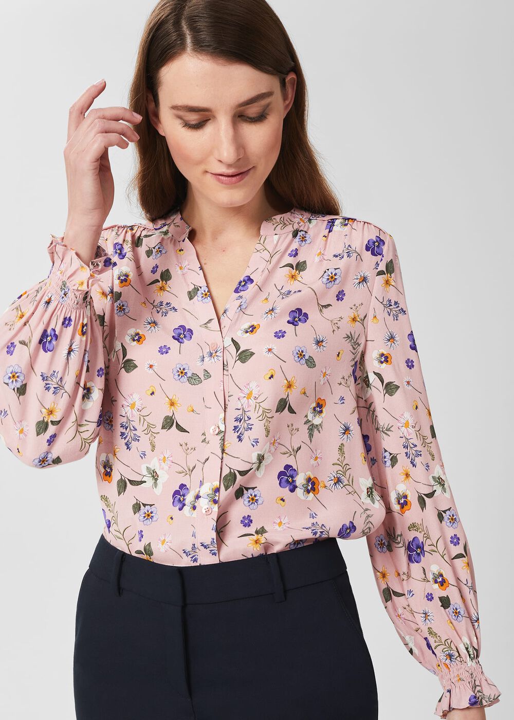 Sutton Floral Blouse , Pink Multi, hi-res