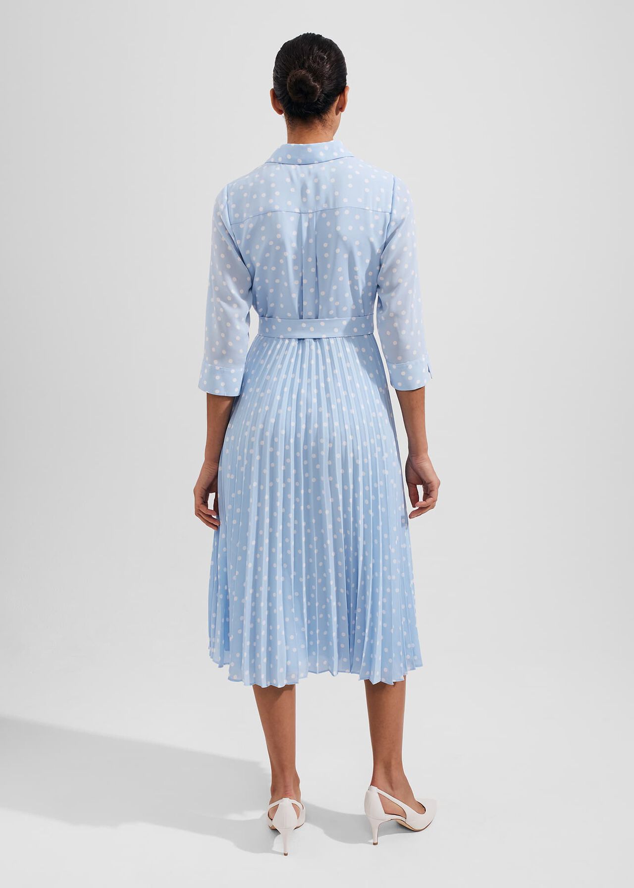 Petite Leona Dress, Dusky Blue Ivry, hi-res