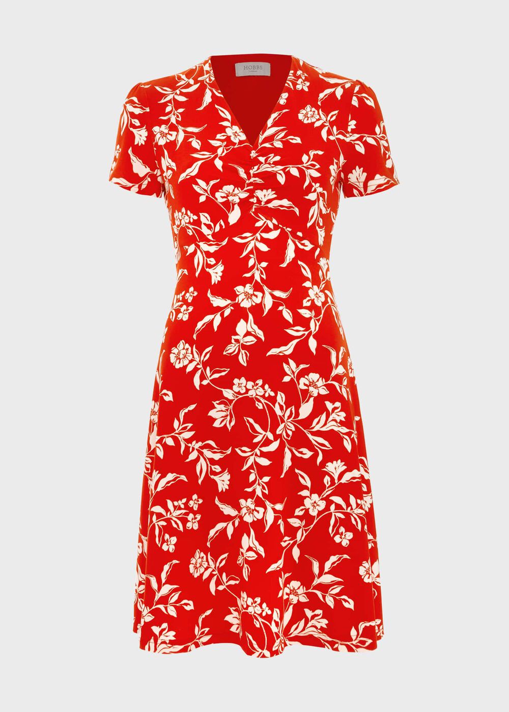 Lydia Jersey Dress, Red Buttercream, hi-res