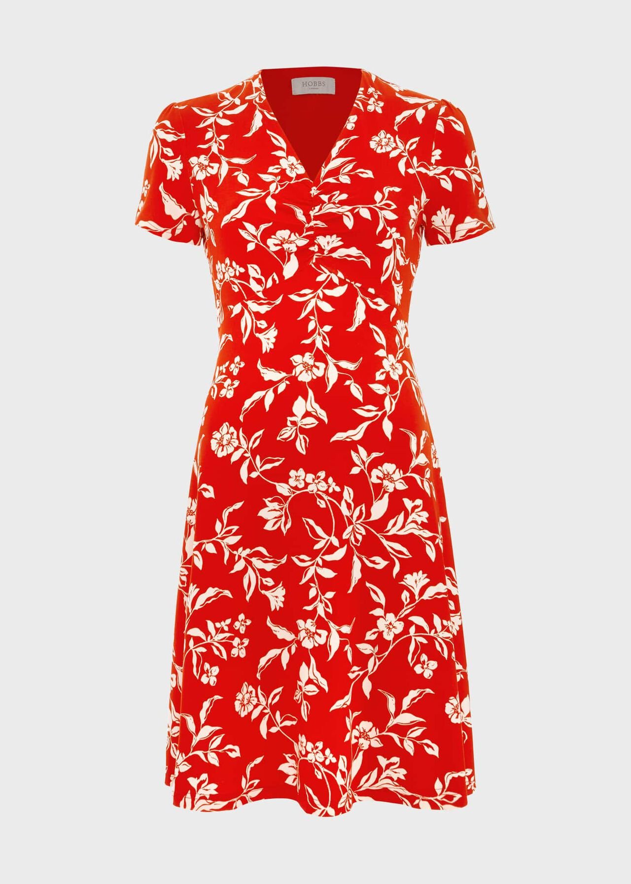 Lydia Jersey Dress, Red Buttercream, hi-res