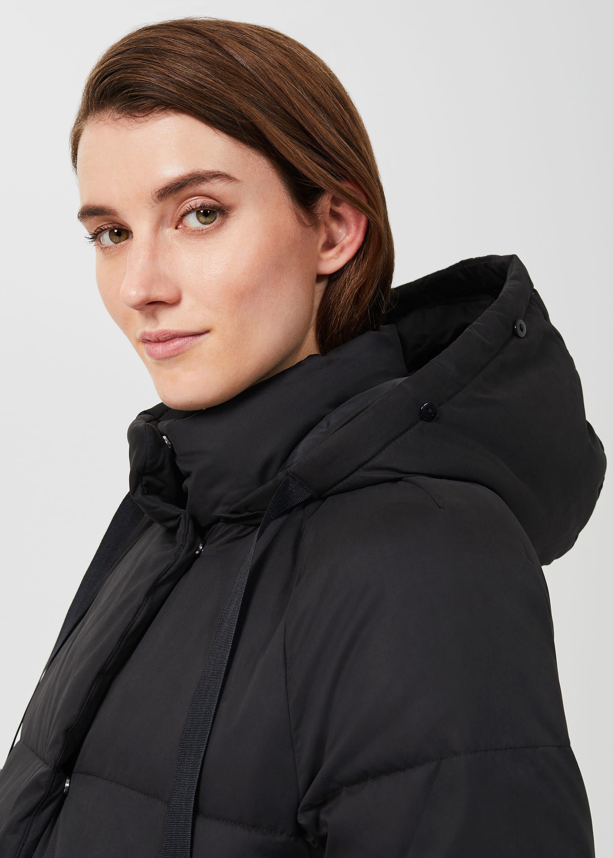 black puffer coats with hood