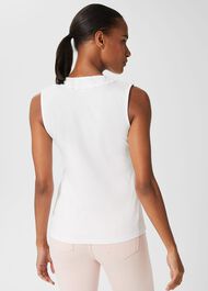 Larna Broderie Top, White, hi-res