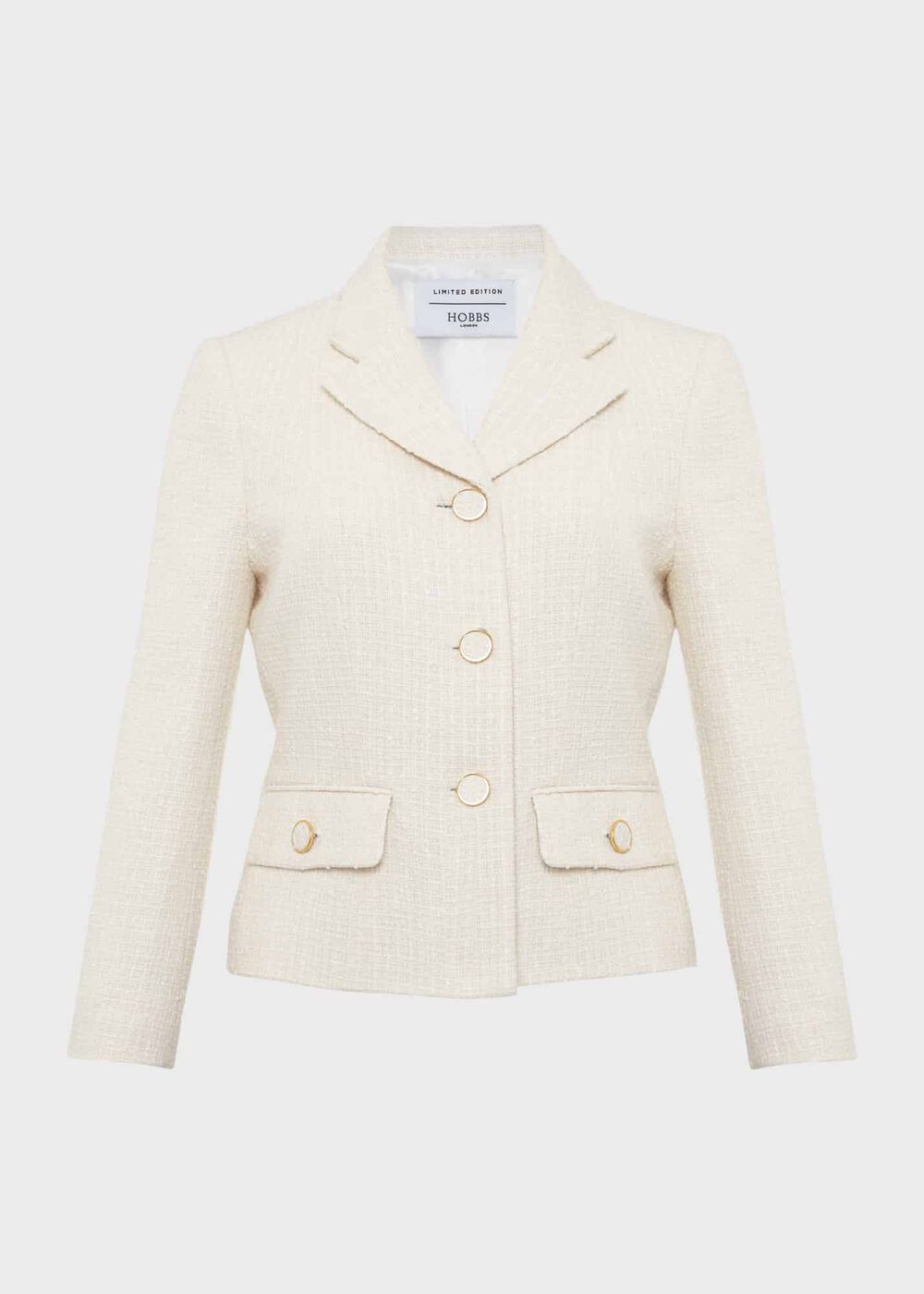 Clarence Tweed Jacket, Cream, hi-res