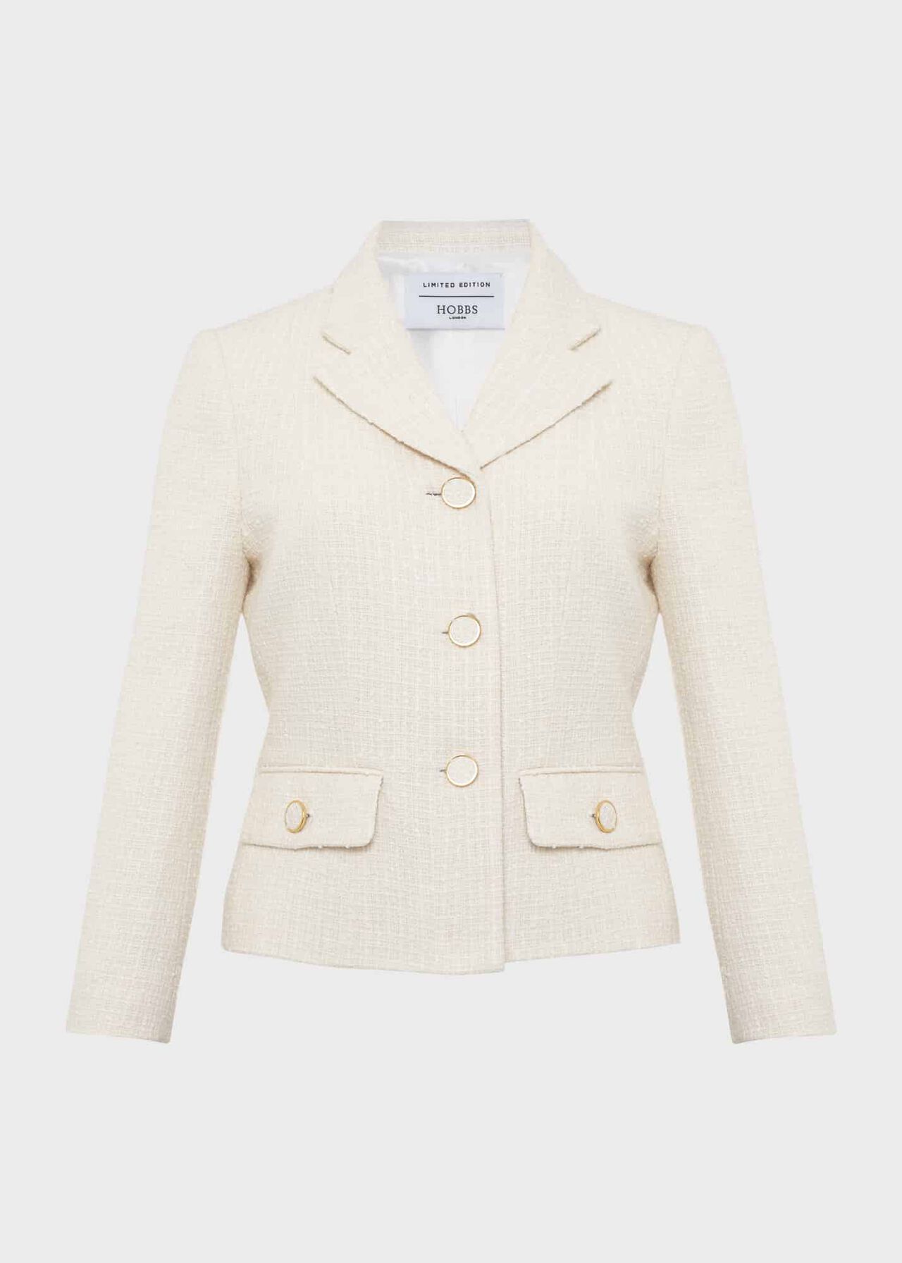 Clarence Tweed Jacket, Cream, hi-res