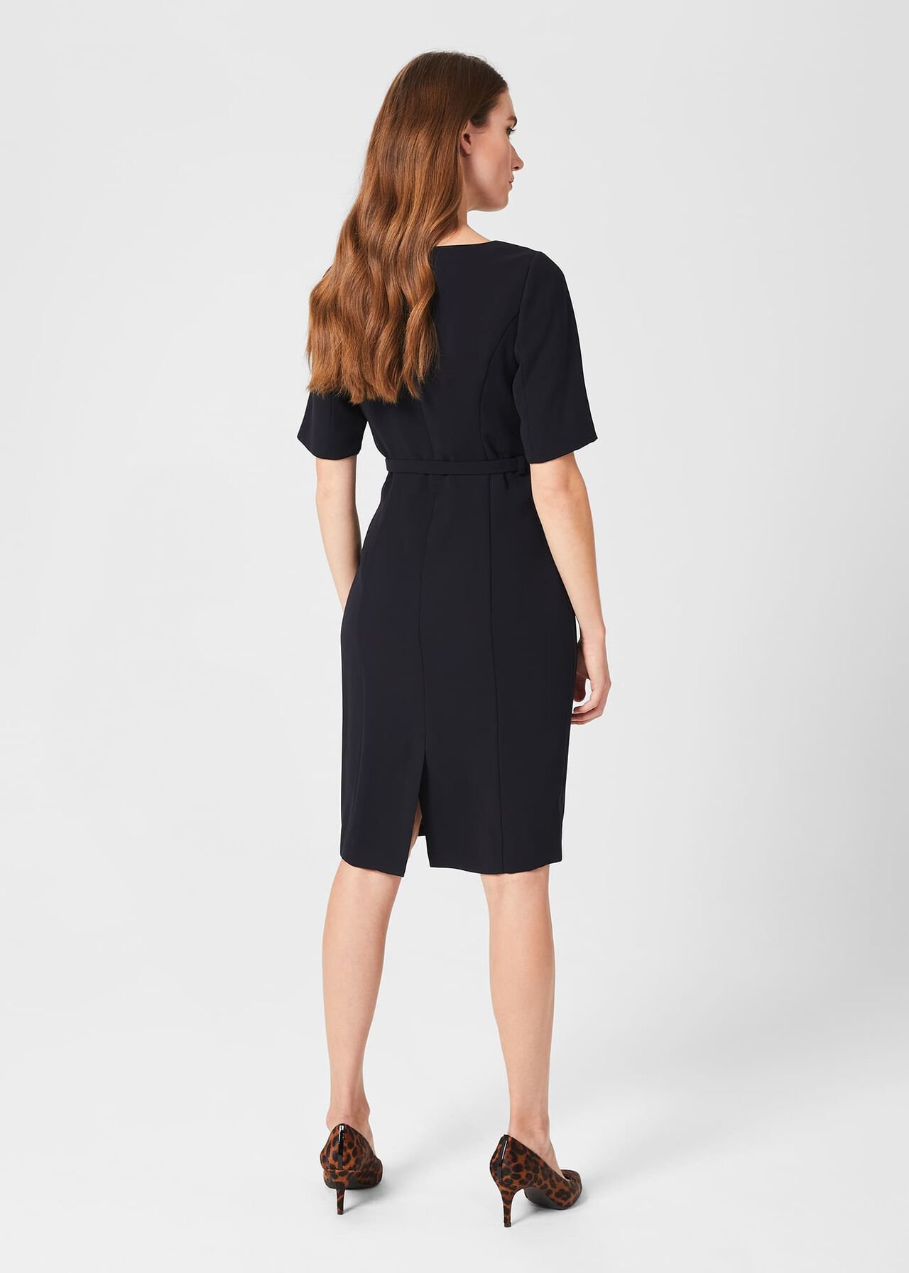 Abigail Square Neck Dress, Navy, hi-res