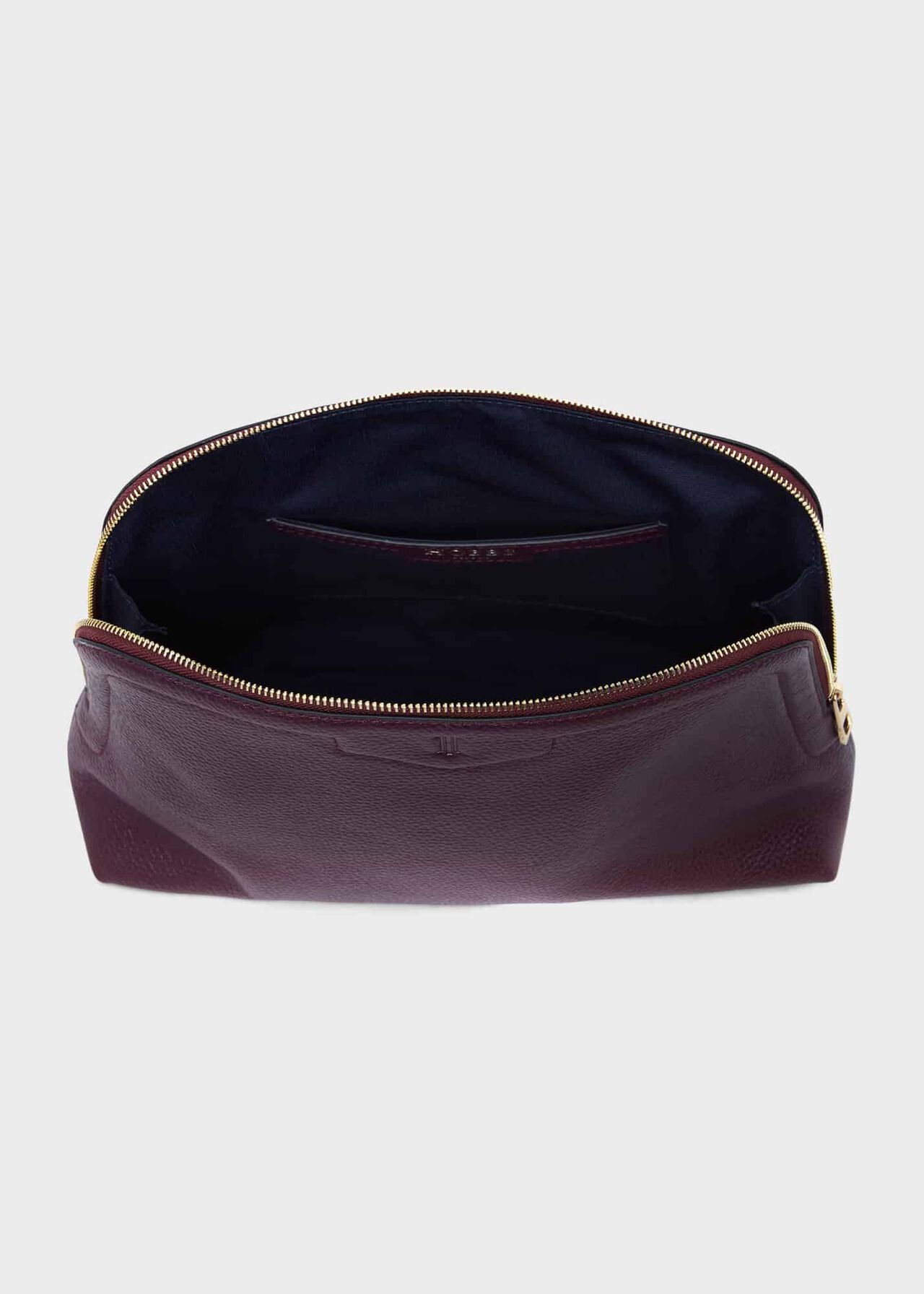 Margot Leather Large Make-Up Bag, Aubergine, hi-res