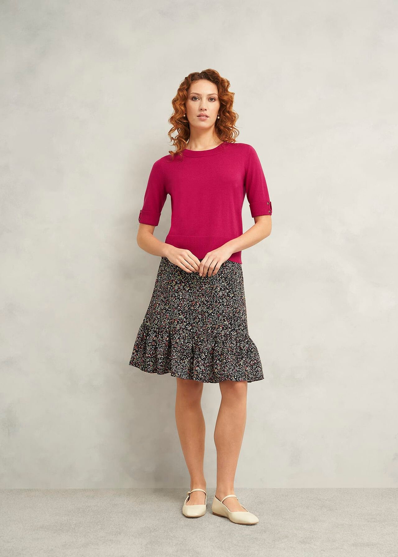 Leanne Knitted Top With Wool, Zinnia Pink, hi-res