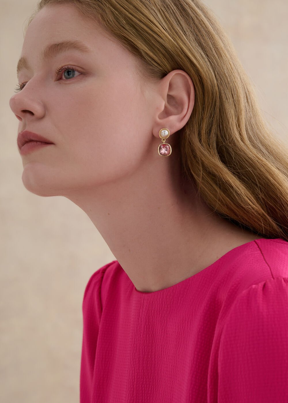 Gina Earrings, Gold Pink, hi-res