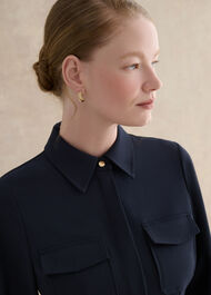 Dannie Fitted Shirt, Hobbs Navy, hi-res