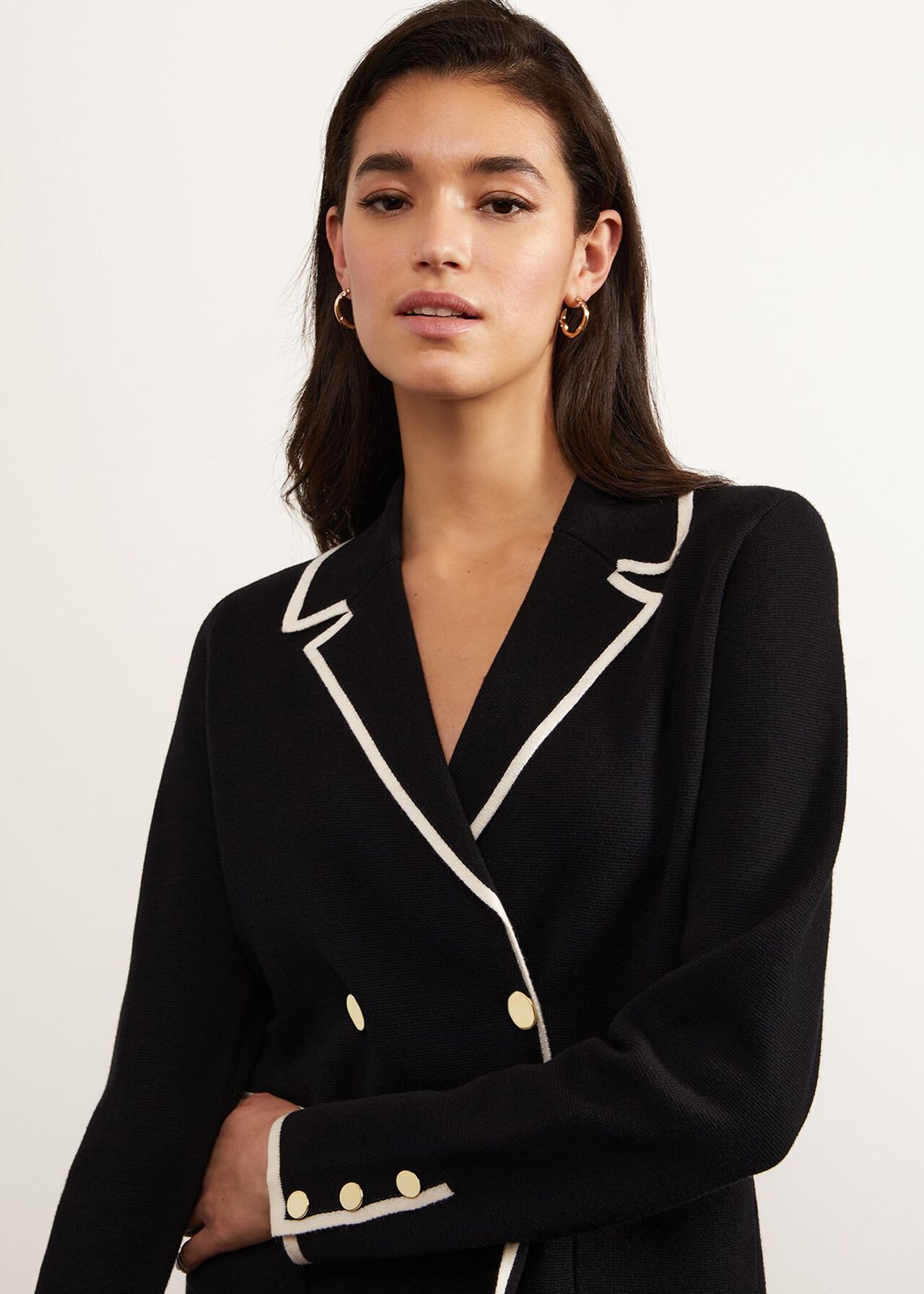 Hatfield Cotton Wool Jacket, Black Ivory, hi-res