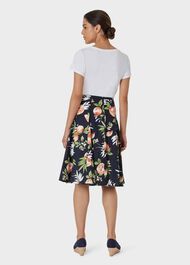 Melina Cotton Floral Full Skirt, Navy Multi, hi-res