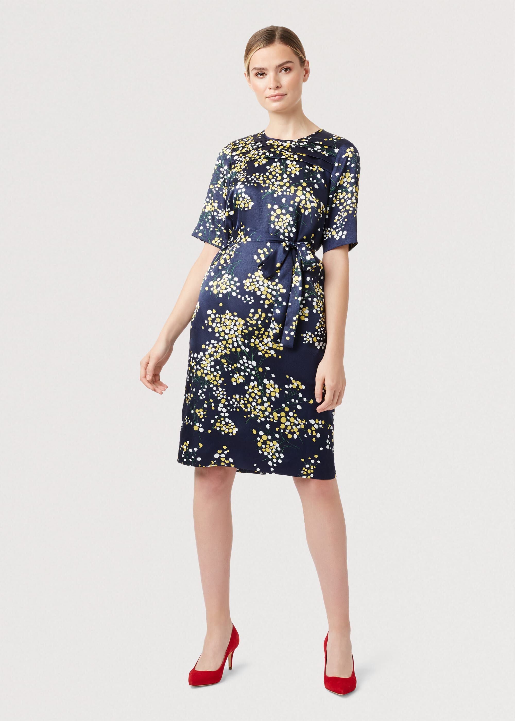 hobbs black floral dress