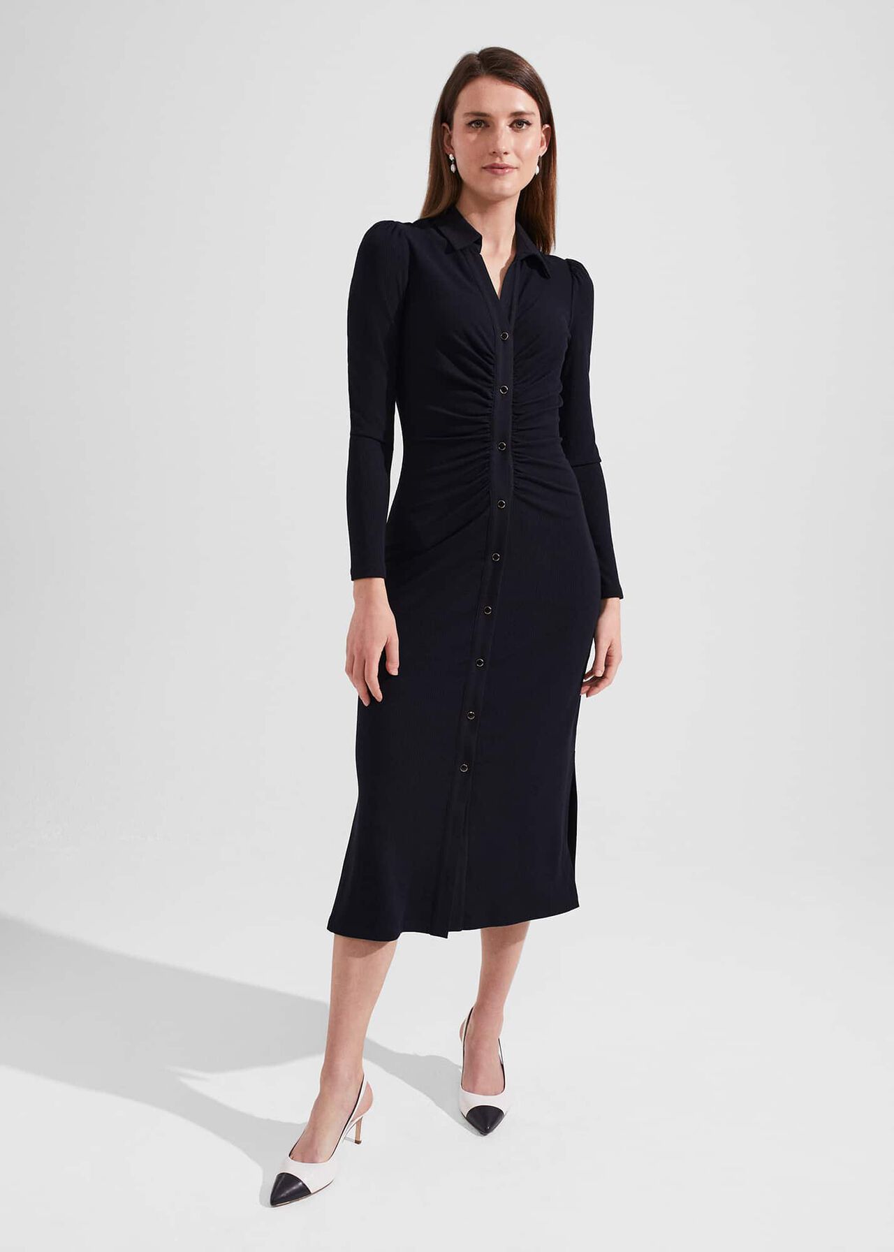 Rib Hatty Jersey Dress, Navy, hi-res