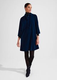 Velvet Marciella Dress, Steel Blue, hi-res