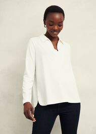 Gwen Collared Tunic Top, Hobbs Ivory, hi-res