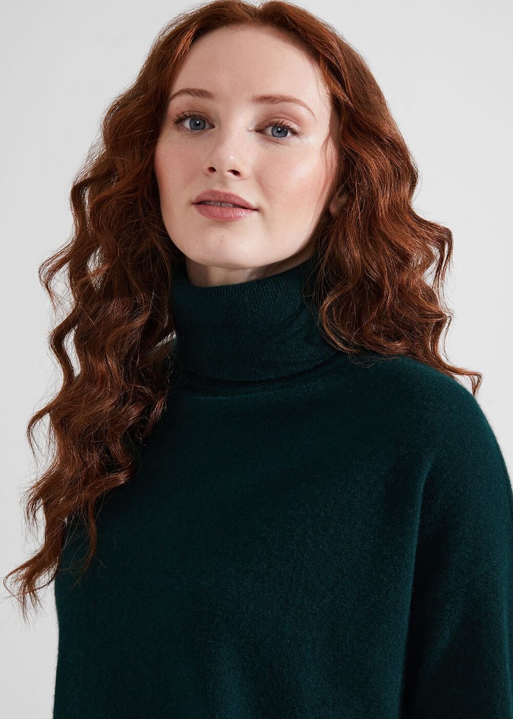 Delora Cashmere Roll Neck Sweater, Hawthorn Green, hi-res