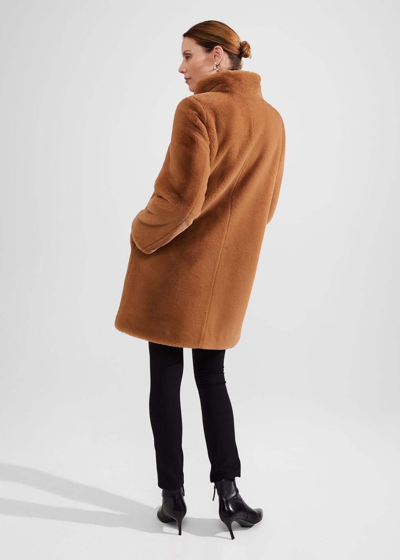 Maddox Faux Fur Coat, Camel, hi-res