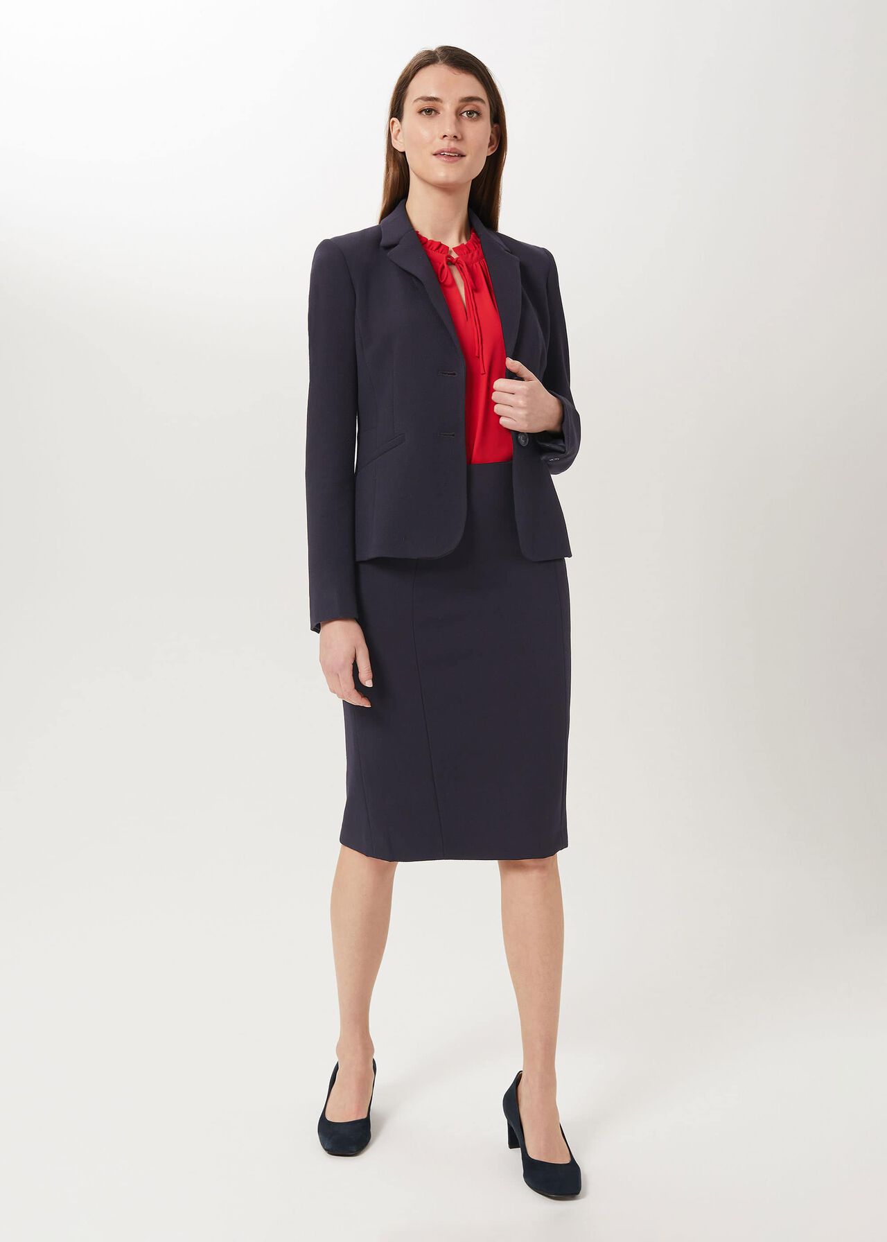 Leila Pencil Skirt, Navy, hi-res