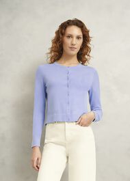 Michelle Cotton Cardigan, Maya Blue, hi-res