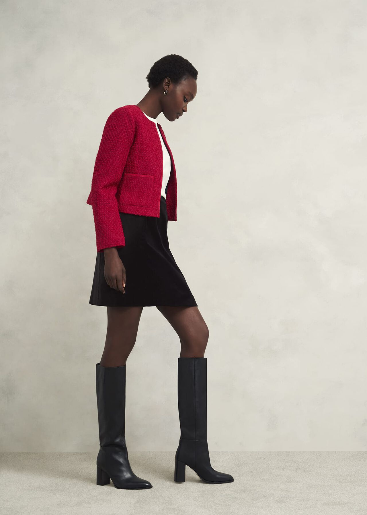 Izzy Velvet Skirt, Black, hi-res