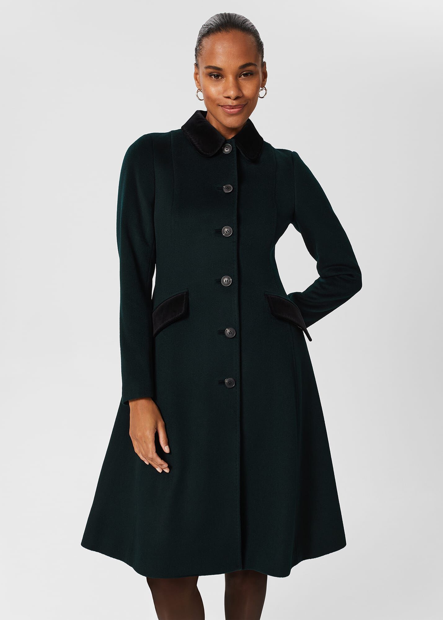 Feminine best sale wool coat