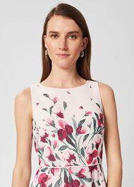 Carly Floral Midi Dress, Pink Multi, hi-res
