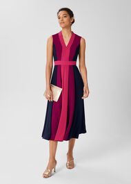 Jilly Fit And Flare Dress, Pink Multi, hi-res