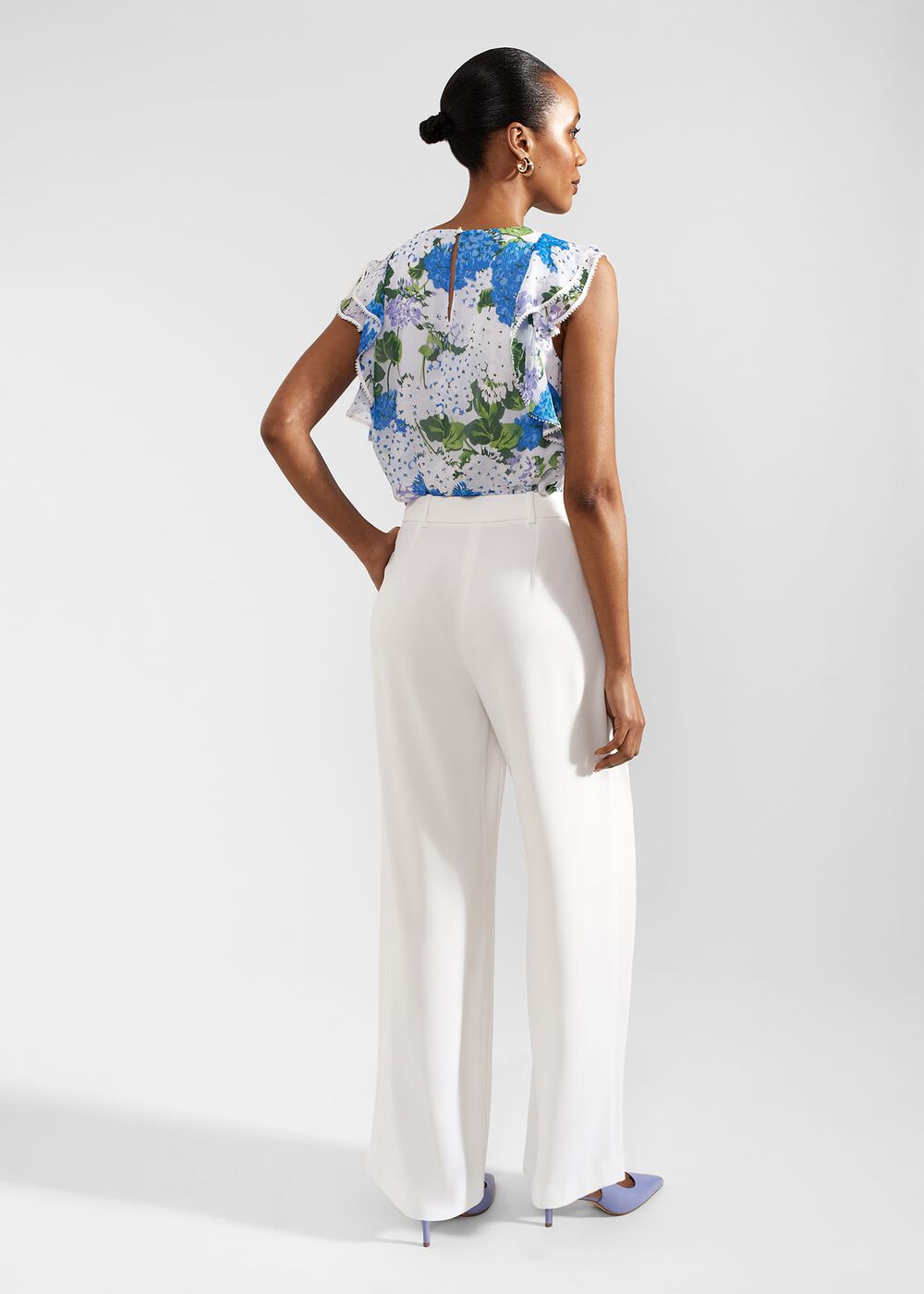 Frederica Wide Leg Trousers, Ivory, hi-res