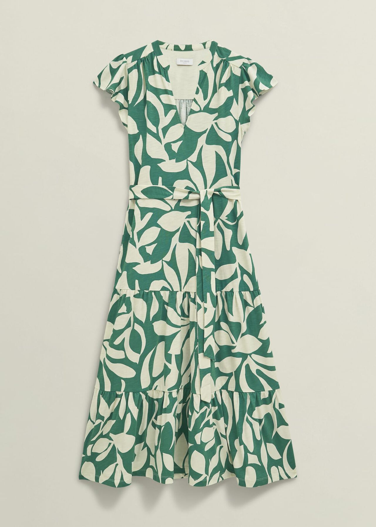 Nadine Jersey Dress, Green Ivory, hi-res
