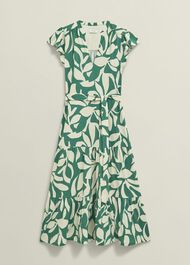 Nadine Jersey Dress, Green Ivory, hi-res