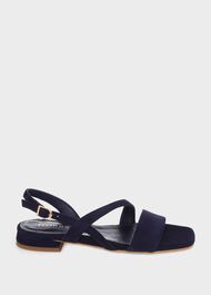 Mila Flat Sandal, Midnight, hi-res