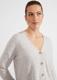 Julaina Cardigan With Cashmere, Pale Grey Marl, hi-res