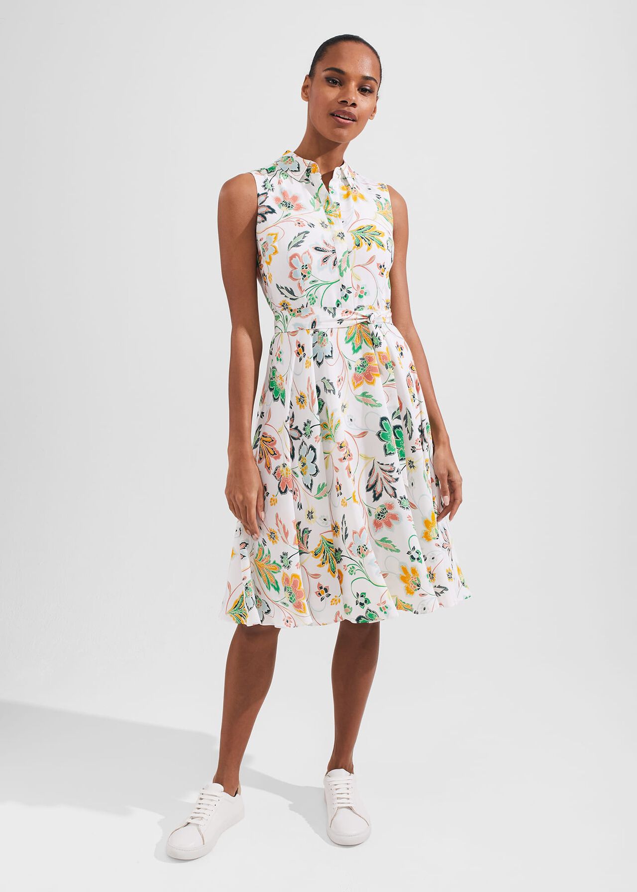 Belinda Dress, White Multi, hi-res