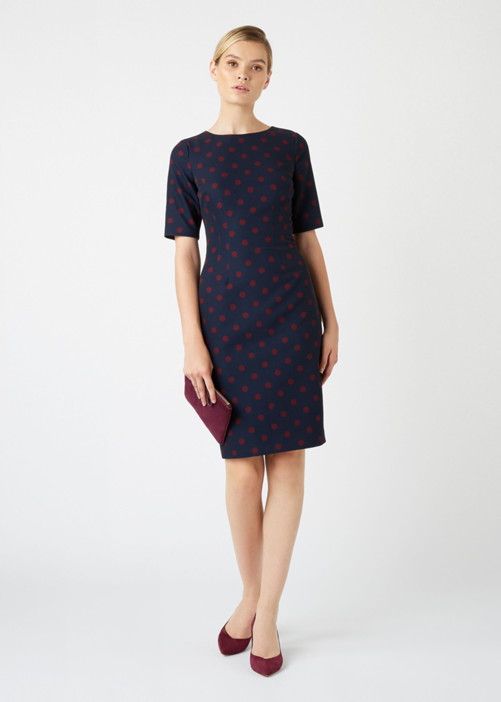 navy burgundy dress