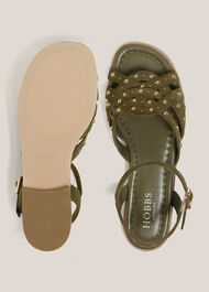 Emerson Suede Sandals, Dark Olive, hi-res
