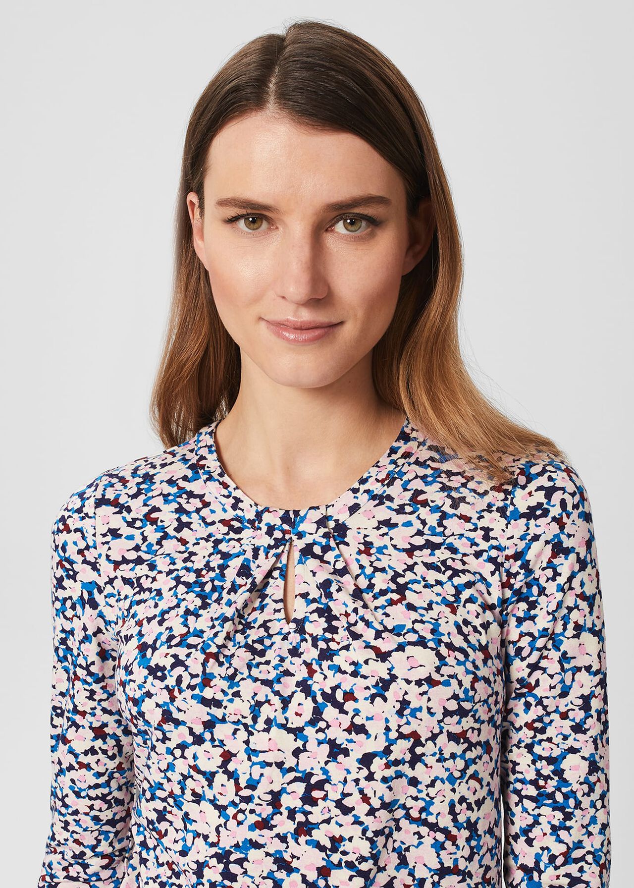 Julia Printed Top, Pink Multi, hi-res