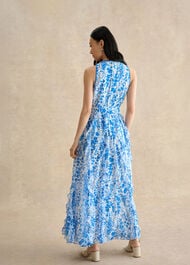 Petite Taryn Ruffle Maxi Dress, Ivory Blue, hi-res