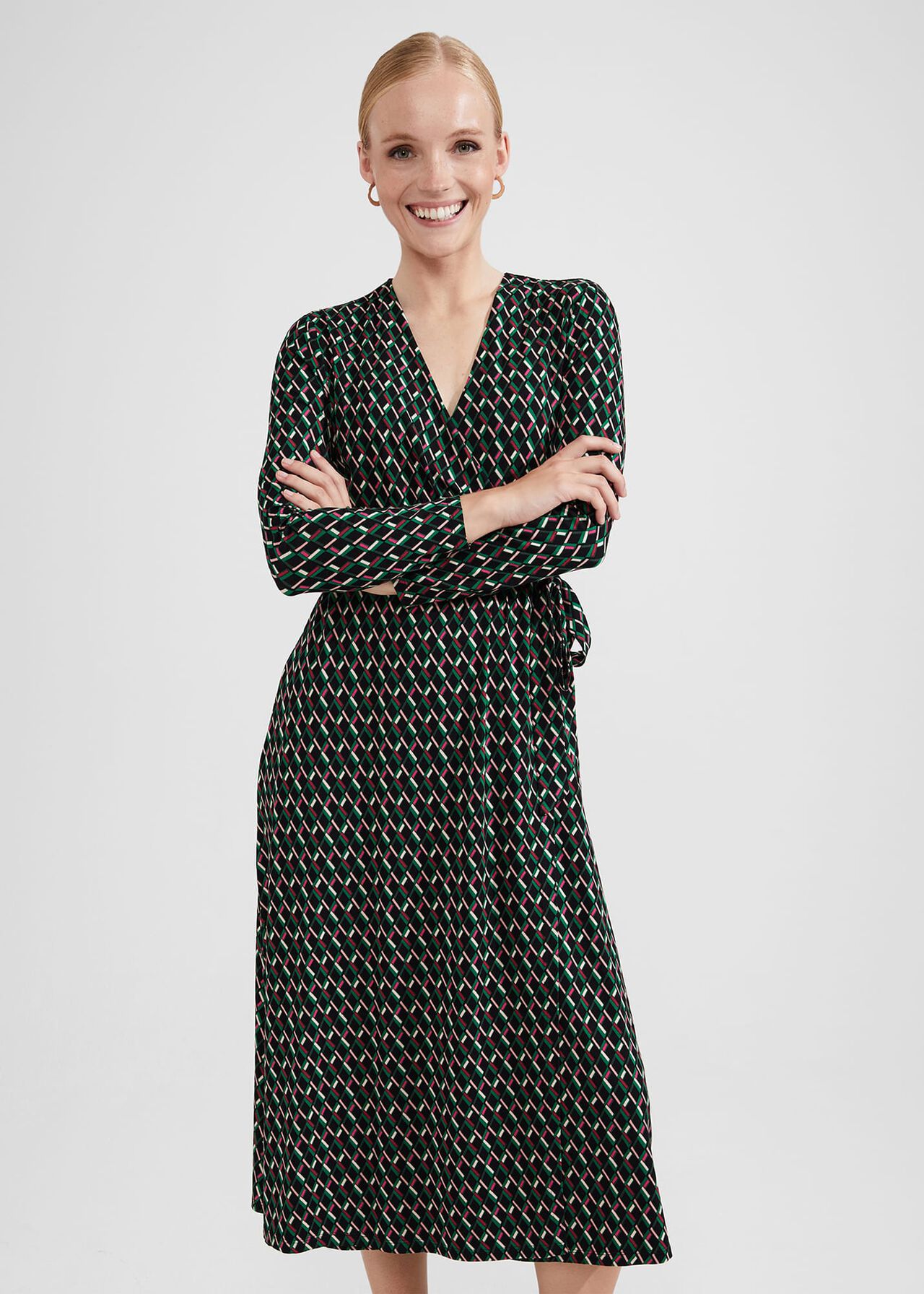 Katalina Jersey Dress, Black Multi, hi-res