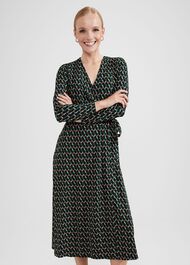 Katalina Jersey Dress, Black Multi, hi-res