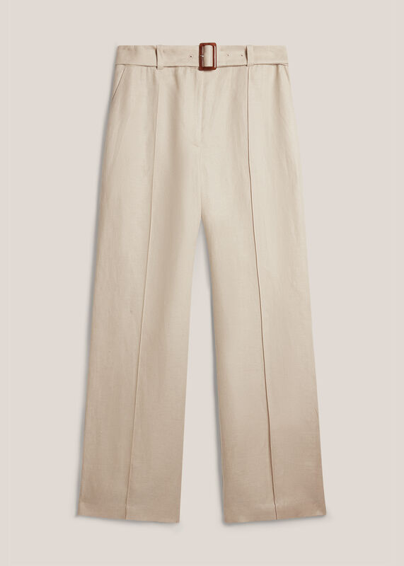 Petite Zainah Linen Wide Leg Trousers
