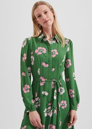 Savannah Shirt Dress, Pea Green Multi, hi-res
