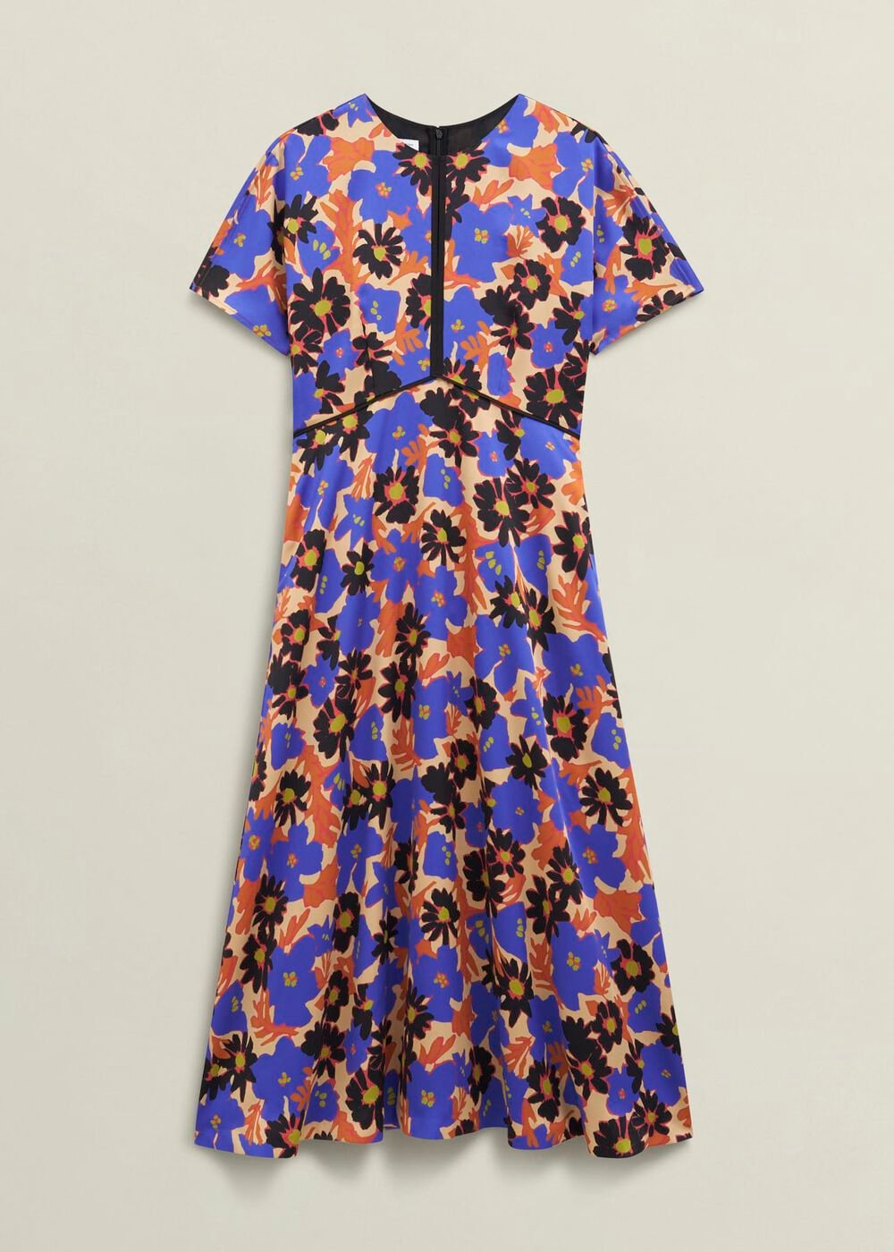 Arlesey Floral Midi Dress, Beige Multi, hi-res