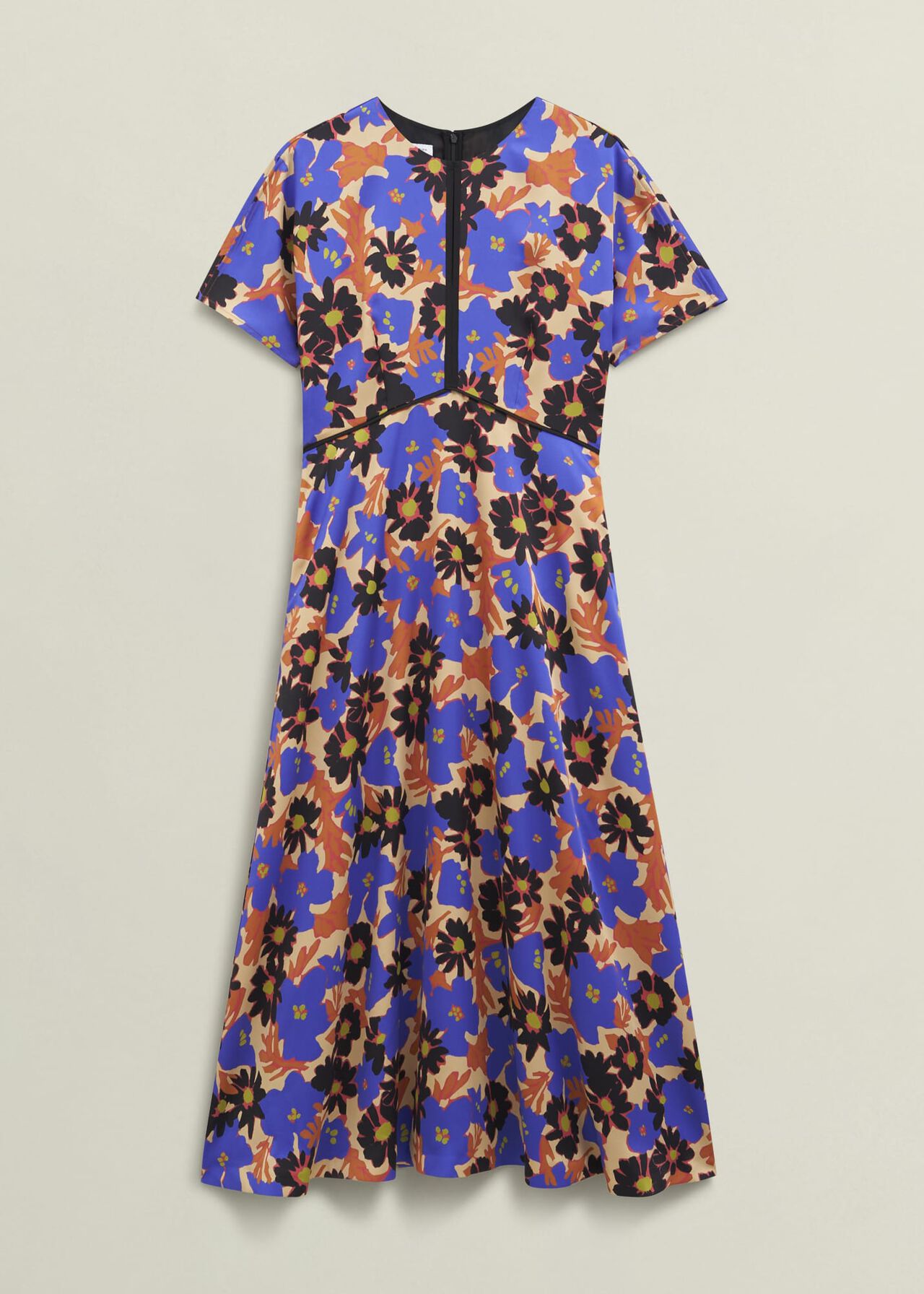 Arlesey Floral Midi Dress, Beige Multi, hi-res