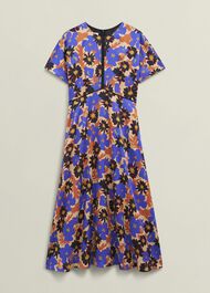 Arlesey Floral Midi Dress, Beige Multi, hi-res