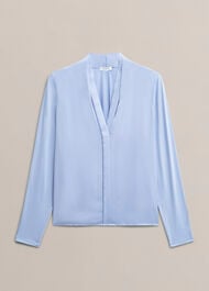 Claire V neck Top, Lavender Blue, hi-res