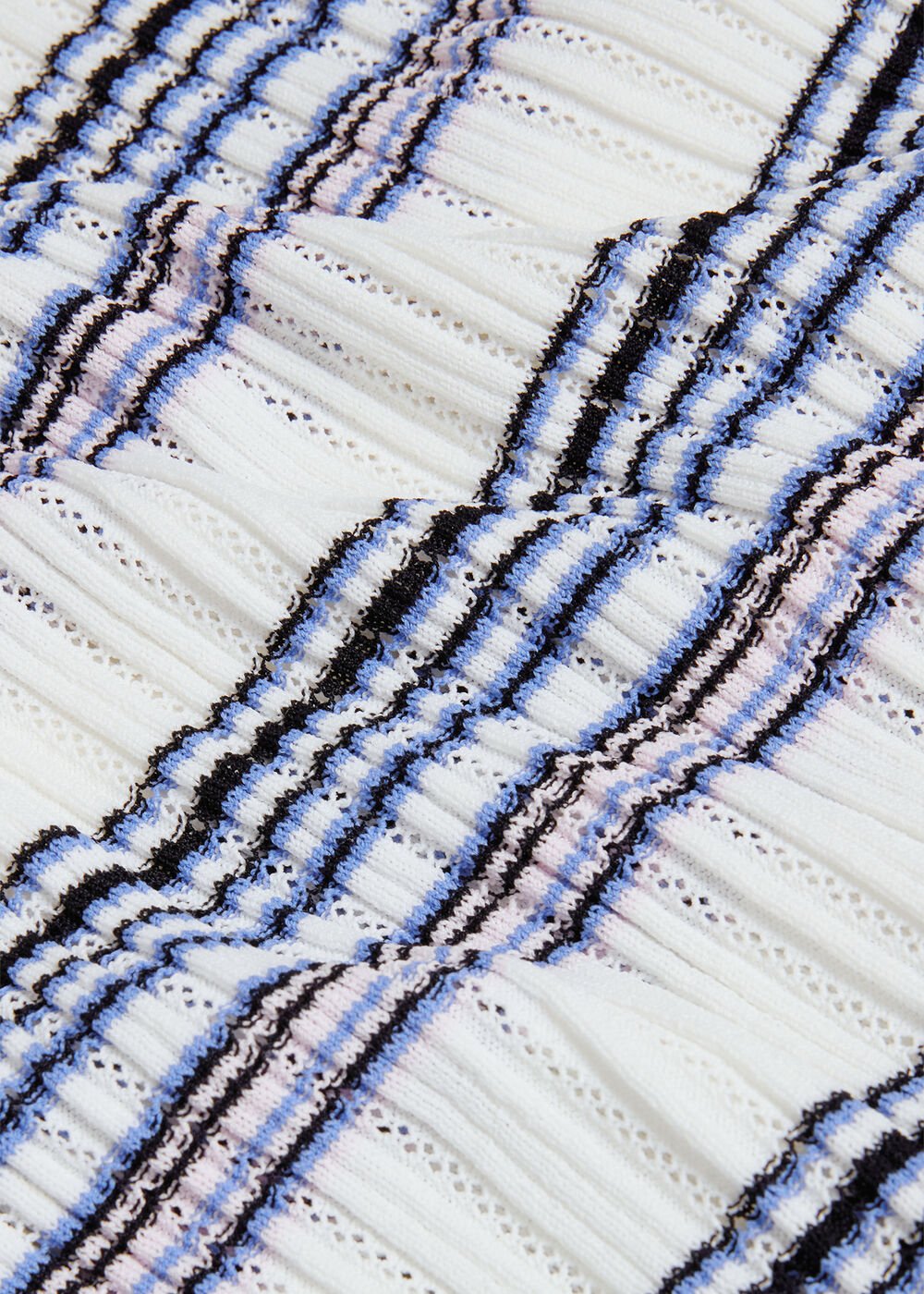 Lowther Stripe Pointelle Knitted Tank, Blue Ivory, hi-res