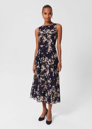 Petite Carly Dress, Navy Pink Multi, hi-res