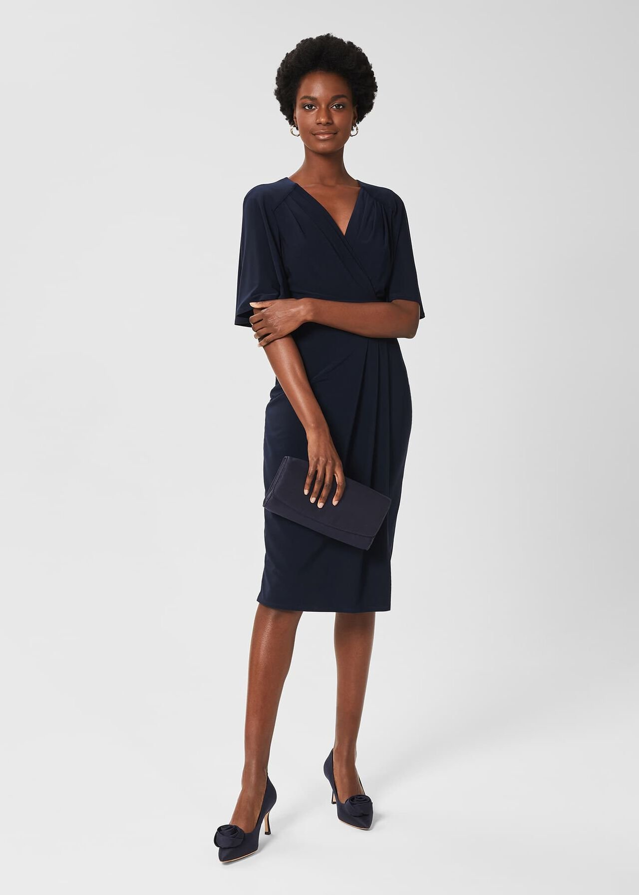 Coralie Jersey Shift Dress, Midnight Navy, hi-res